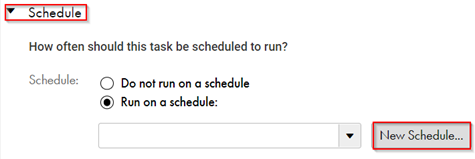 Figure 6: The scheduling option in Data Loader.