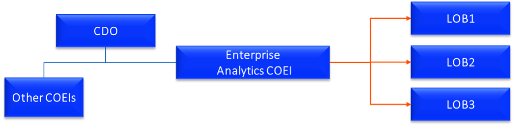 Virtual Analytics COEI organization as part of the CDO organization