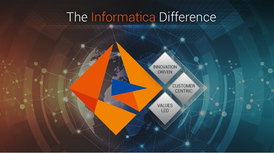 Informatica's three differentiating factors: innovation, customer centricity and values.