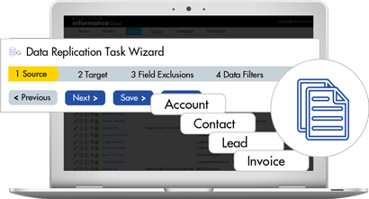 Screenshot van Informatica Cloud Data Replication software.