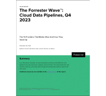 The Forrester Wave pipelines de données Cloud T4 2023