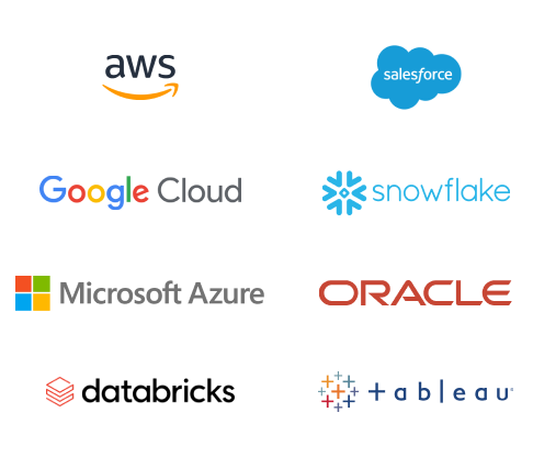 Partner to the cloud powerhouses - AWS, Microsoft Azure, Google Cloud, Snowflake